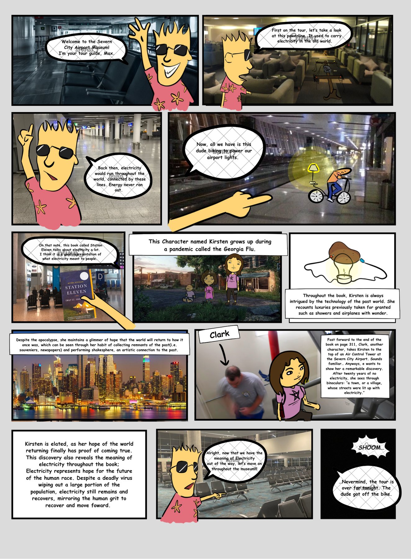 Station Eleven book report, comic strip