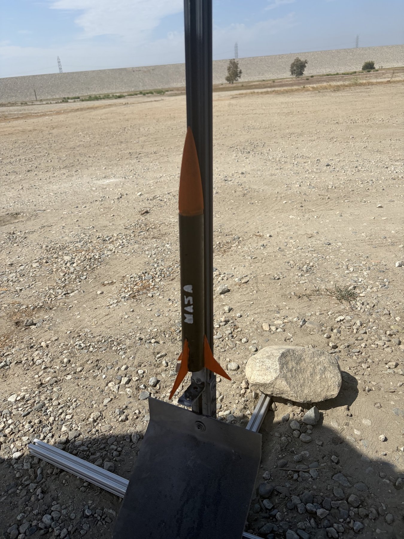 Rocket on the launch rail