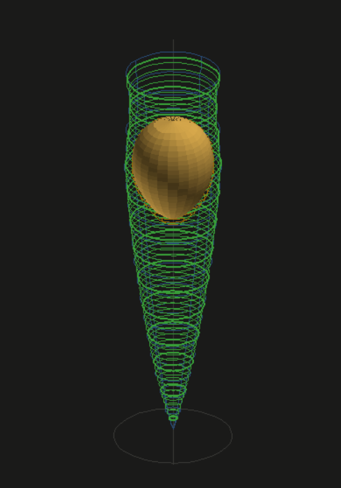 3D preview of foam rings around the egg