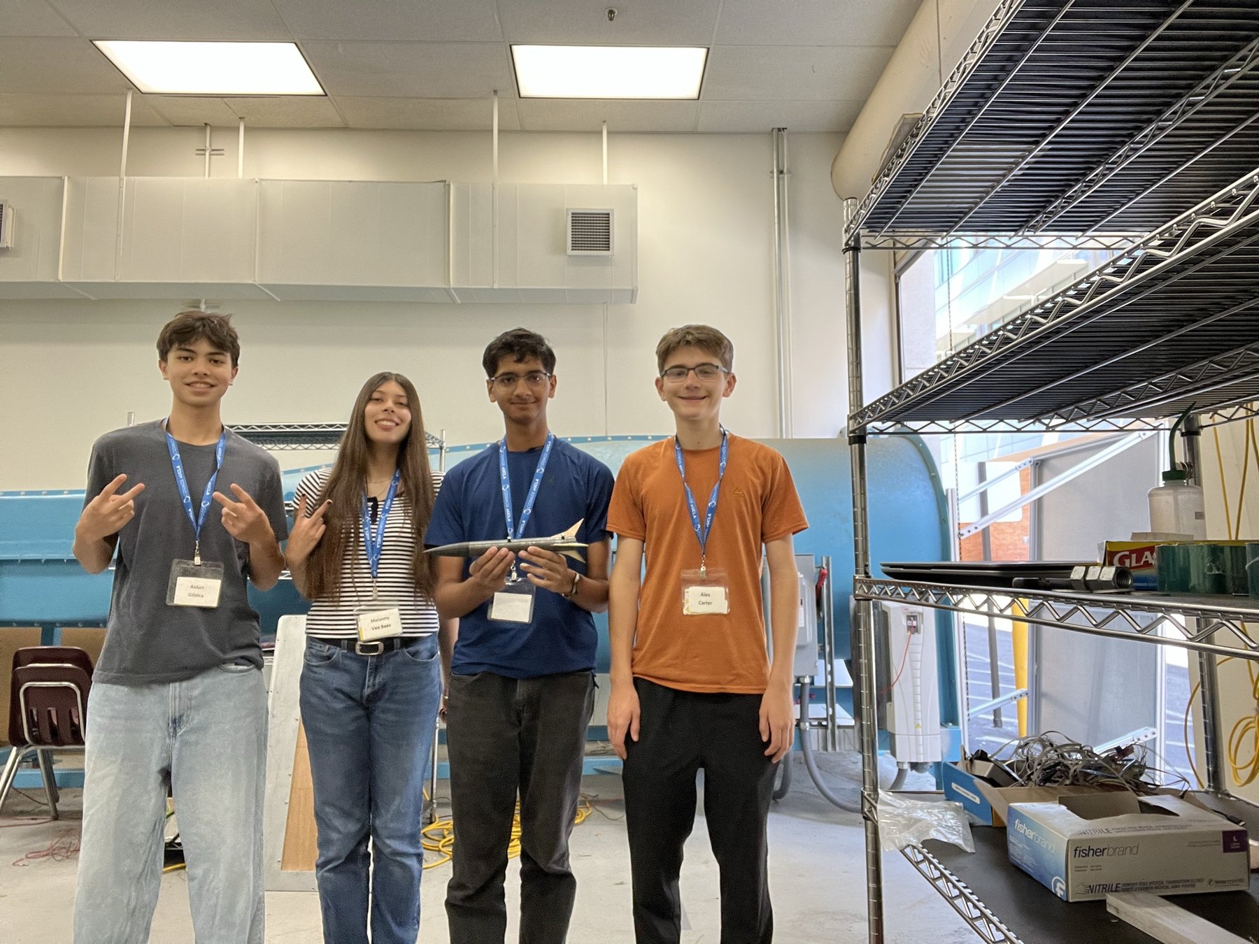 The team with the finished rocket